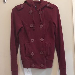 Bluenotes Burgundy Buttoned Coat/Sweater